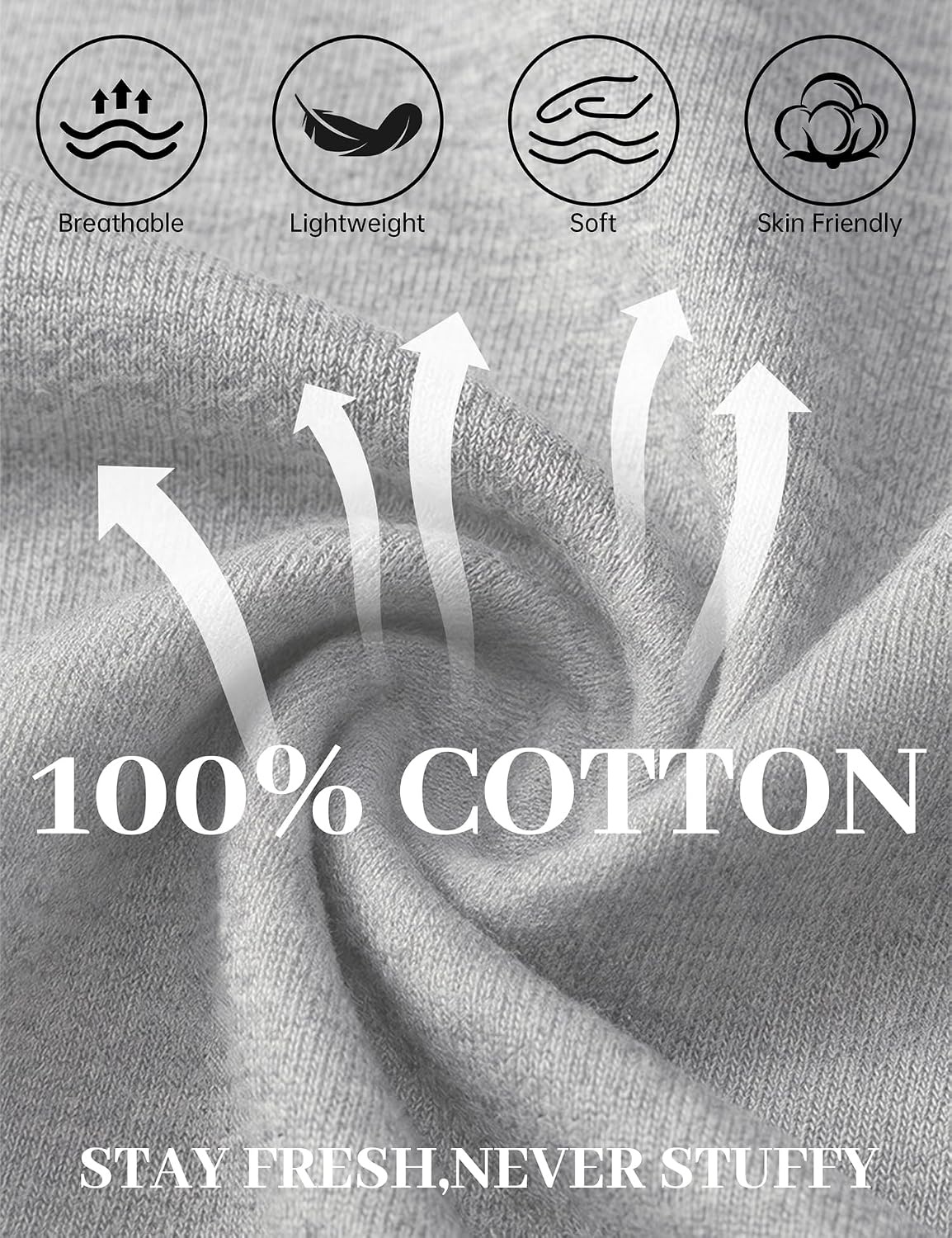 image:imageSWOMOG 100 Cotton Women Pajamas Set 2PCS Button Down Pjs Print Soft Lounge Short Sleeve Tops and Long Pants with PocketGrey
