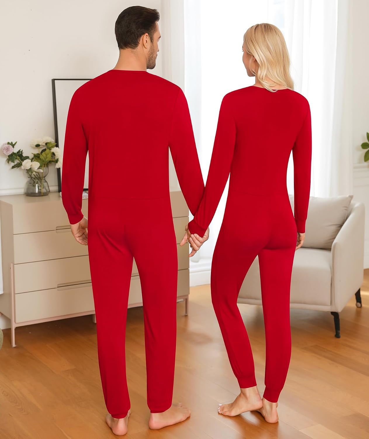 image:imageSWOMOG Matching Family Pajamas Sets Christmas Couple PJs Holiday Onesise Nightwear Household Sleepwear Sets with Pet bibs Red