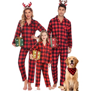 SWOMOG Family Matching Pajamas Set Christmas Plaid Pajamas for Men Women Long Sleeve Sleepwear Pjs Set