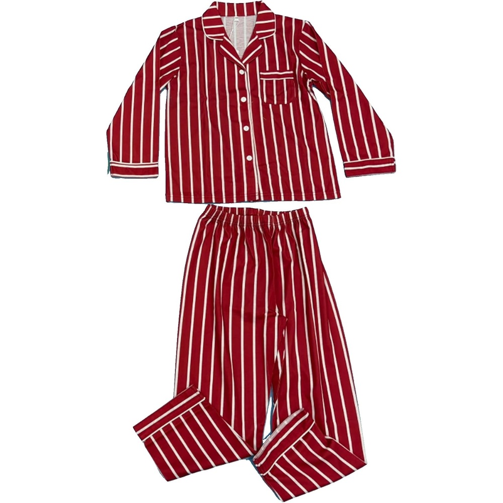 image:imageSWOMOG Matching Button Down Family Pajama Set Long Sleeve Kids Christmas Pajama