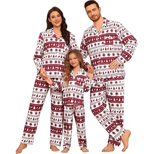 SWOMOG Family Christmas Matching Pajamas Set Long Sleeve Plaid Pajamas for Women Men Pjs Set Soft 2 PCS Loungewear(White Red Christmas（no Pockets))