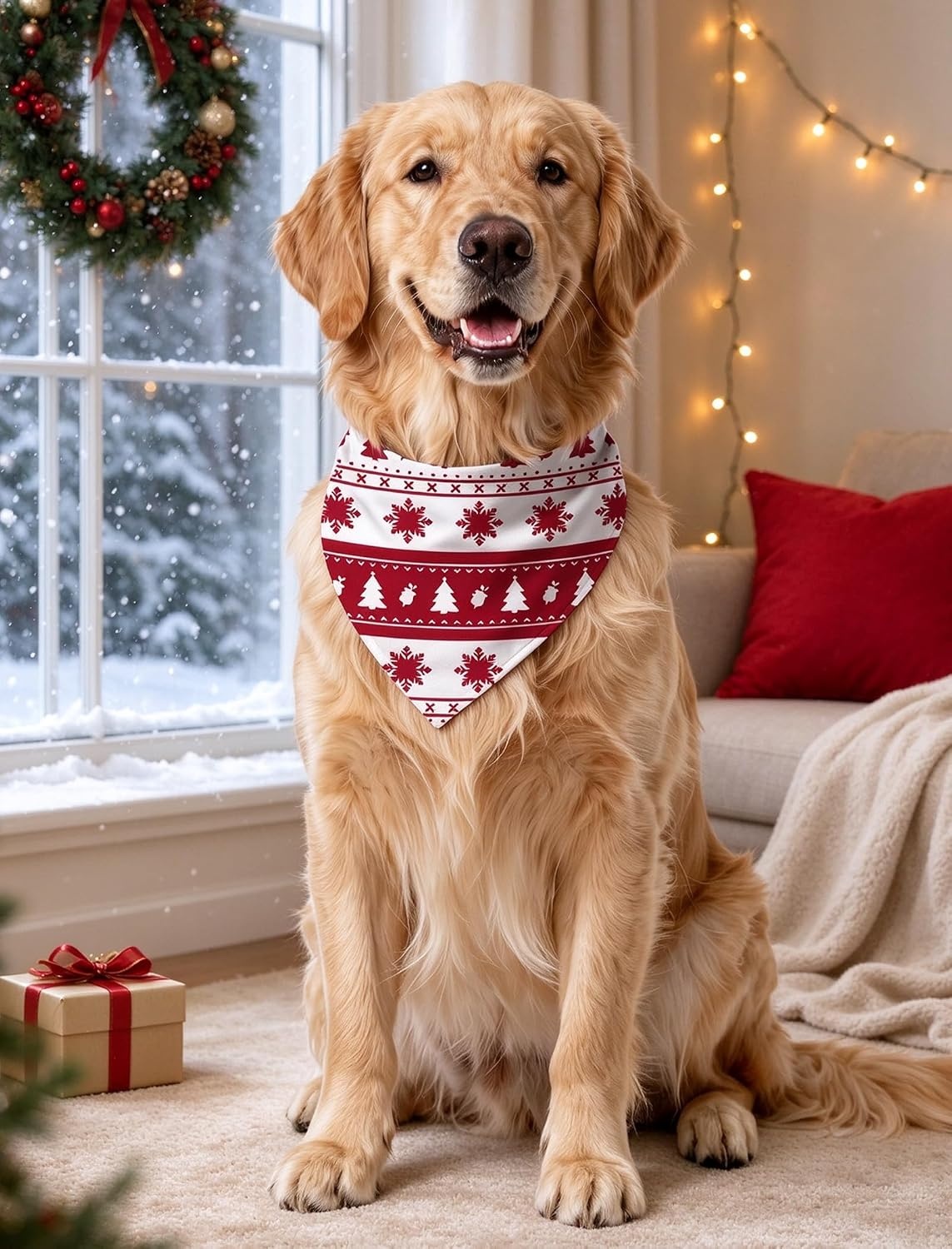 image:imageSWOMOG Matching Family Pajama Set Long Sleeve Christmas Pajama Button Down Holiday Sleepwear Set with PocketsWhite Red Christmas