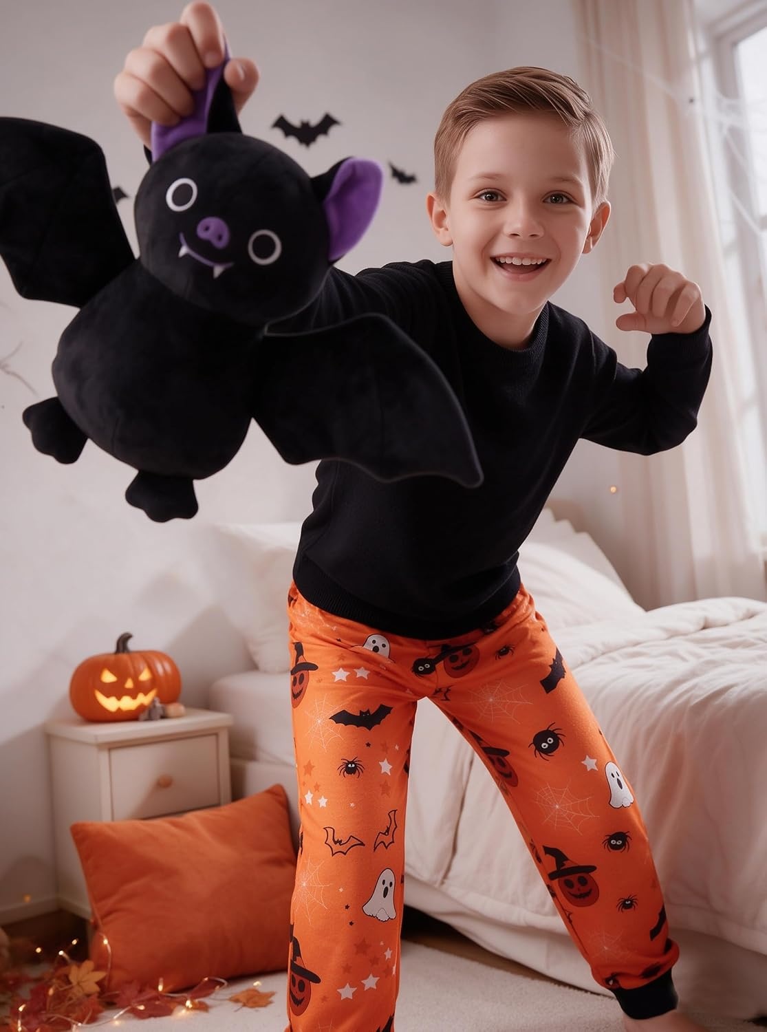 image:imageSWOMOG Unisex Kids Plaid Pajama Pants for Boys amp Girls Comfy Sleepwear Bottoms Lounge Jogger PJ Pants with PocketsHalloween