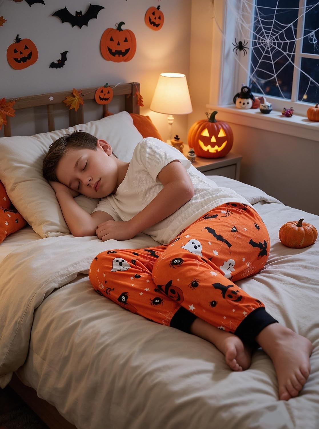 image:imageSWOMOG Unisex Kids Plaid Pajama Pants for Boys amp Girls Comfy Sleepwear Bottoms Lounge Jogger PJ Pants with PocketsHalloween