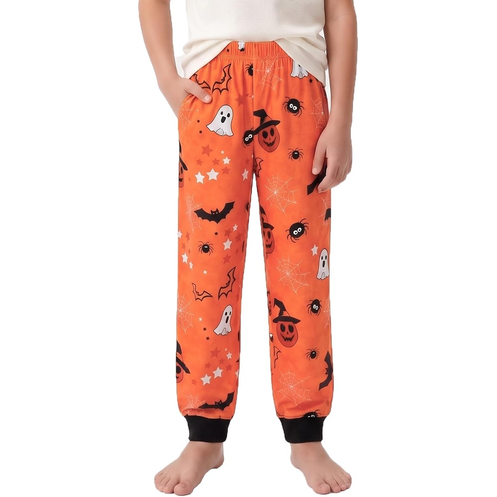 image:imageSWOMOG Unisex Kids Plaid Pajama Pants for Boys amp Girls Comfy Sleepwear Bottoms Lounge Jogger PJ Pants with PocketsHalloween
