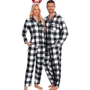 SWOMOG Matching Family Pajama Set Long Sleeve Christmas Pajama Button Down Holiday Sleepwear Set with Pockets(White Plaid)